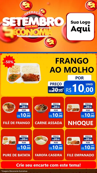 Modelo de Rede Social para Stories com o tema Operação Setembro Com Muita Economia para Restaurante