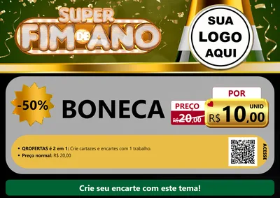 Modelo de Cartaz para Cartaz A4 Horizontal com o tema Super Fim de Ano para Brinquedos