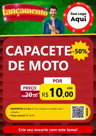 Modelo de Cartaz para Cartaz A4 Vertical com o tema Lançamento para Moto peças
