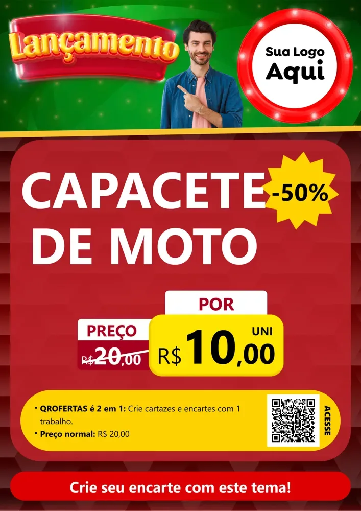 Modelo de Cartaz para Cartaz A4 Vertical com o tema Lançamento para Moto peças