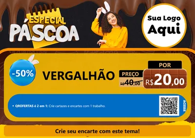 Modelo de Cartaz para Cartaz A4 Horizontal com o tema Especial Páscoa para Ferragens