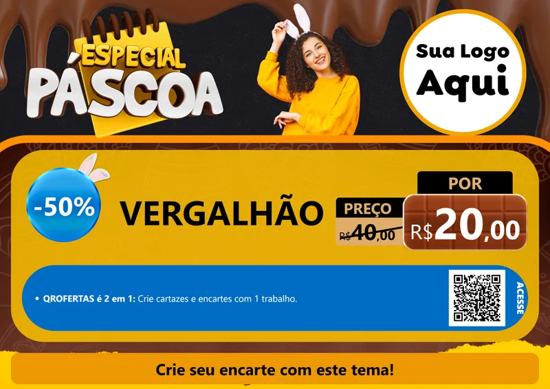 Modelo de Cartaz para Cartaz A4 Horizontal com o tema Especial Páscoa para Ferragens