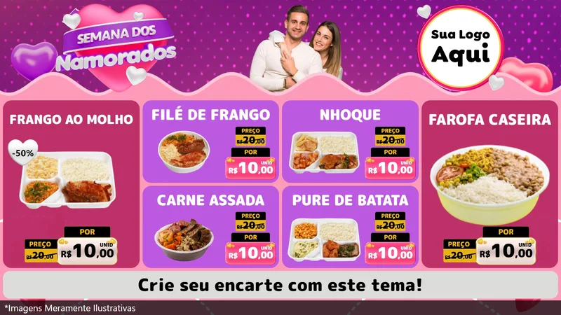 Modelo de TV para TV Horizontal com o tema Semana dos Namorados para Restaurante