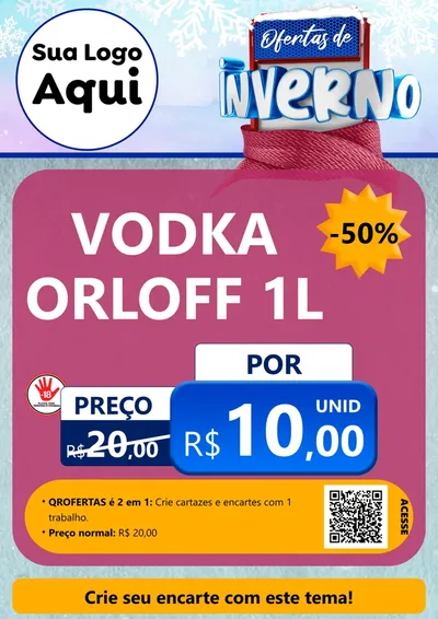 Modelo de Cartaz para Cartaz A4 Vertical com o tema Ofertas de Inverno para Distribuidora de bebidas