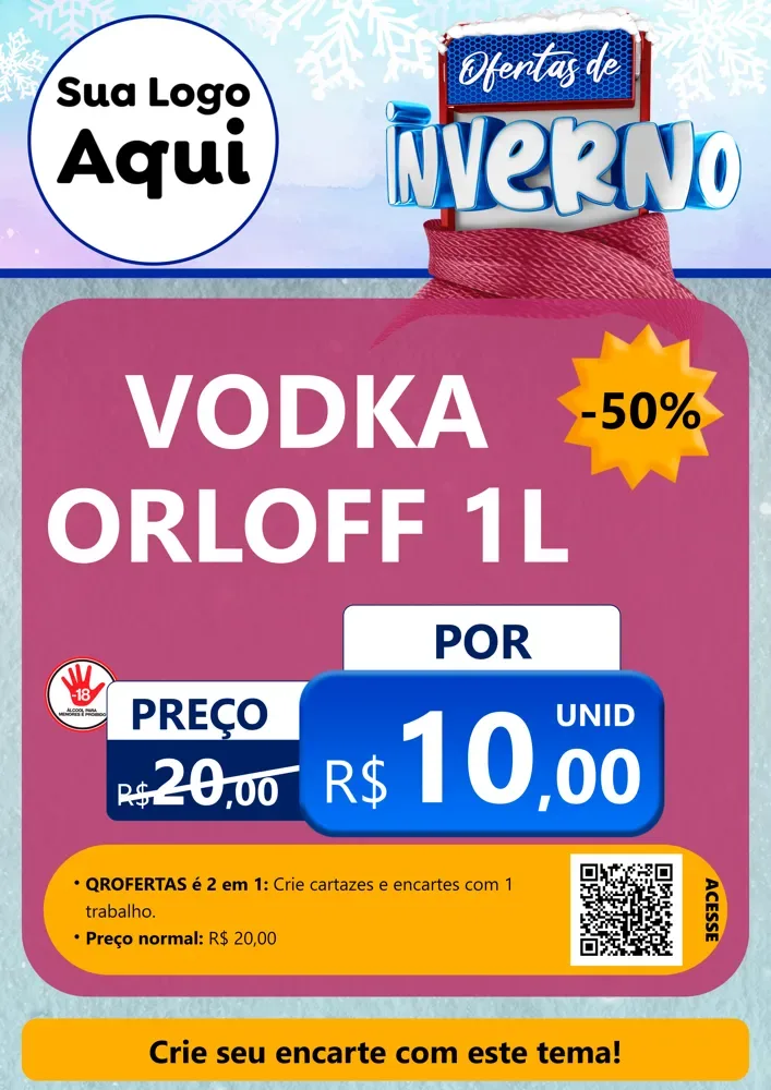 Modelo de Cartaz para Cartaz A4 Vertical com o tema Ofertas de Inverno para Distribuidora de bebidas