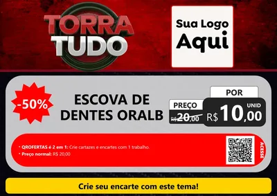Modelo de Cartaz para Cartaz A4 Horizontal com o tema Torra Tudo para Higiene Pessoal