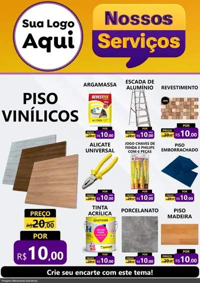 Modelo de Encarte para Encarte A4 Vertical com o tema Nossos Serviços para Material para Construção