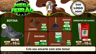 Modelo de TV para TV Horizontal com o tema Mega Feirão - Agro para Agropecuária