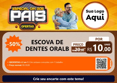Modelo de Cartaz para Cartaz A4 Horizontal com o tema Especial Dia dos Pais para Higiene Pessoal