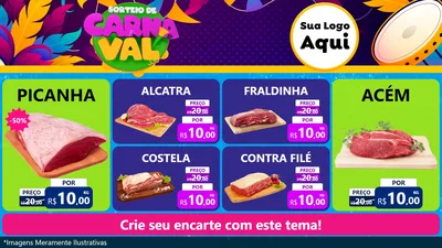 Modelo de TV para TV Horizontal com o tema Sorteio de Carnaval para Açougue