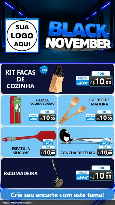 Modelo de TV para TV Vertical com o tema Black November para Utilidades Domésticas