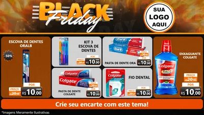 Modelo de TV para TV Horizontal com o tema Black Friday para Higiene Pessoal