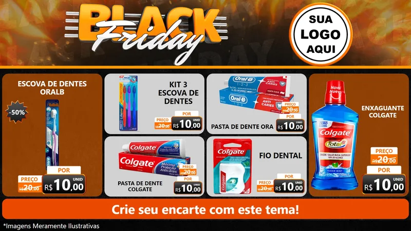 Modelo de TV para TV Horizontal com o tema Black Friday para Higiene Pessoal
