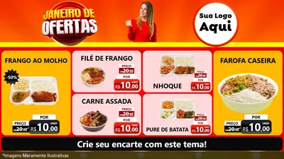 Modelo de TV para TV Horizontal com o tema Janeiro de Ofertas para Restaurante