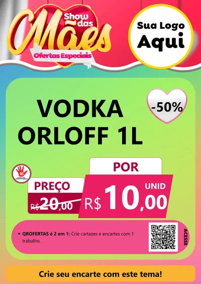 Modelo de Cartaz para Cartaz A4 Vertical com o tema Show das Mães - Ofertas Especiais para Distribuidora de bebidas