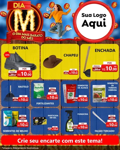 Modelo de Rede Social para Feed Instagram com o tema Dia M - O Dia Mais Barato Do Mês para Agropecuária