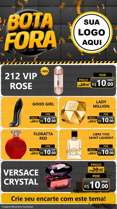 Modelo de TV para TV Vertical com o tema Bota Fora para Perfumes