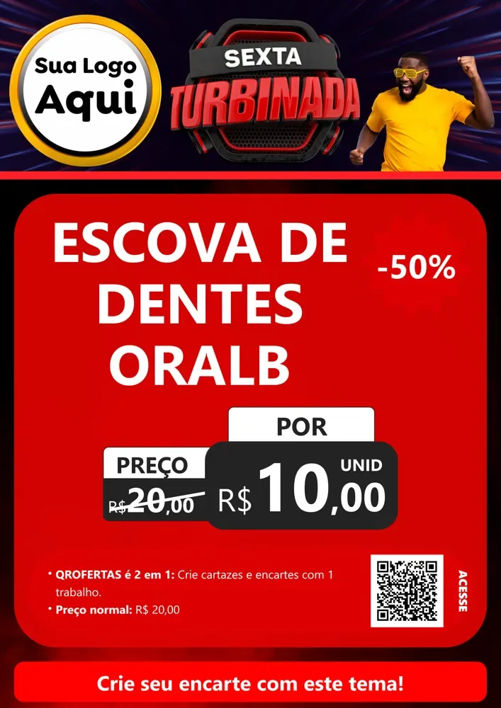 Modelo de Cartaz para Cartaz A4 Vertical com o tema Sexta Turbinada para Higiene Pessoal
