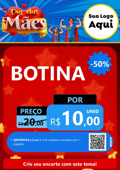 Modelo de Cartaz para Cartaz A4 Vertical com o tema Dia das Mães para Agropecuária