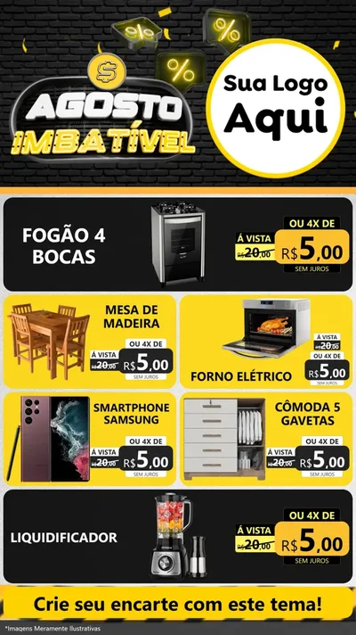 Modelo de TV para TV Vertical com o tema Agosto Imbatível para Móveis e Eletro