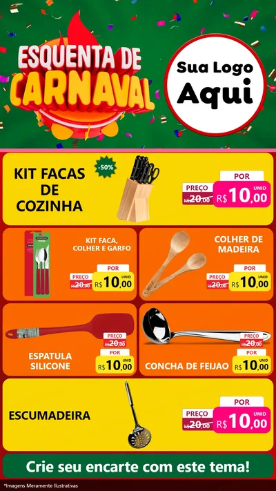 Modelo de TV para TV Vertical com o tema Esquenta de Carnaval para Utilidades Domésticas