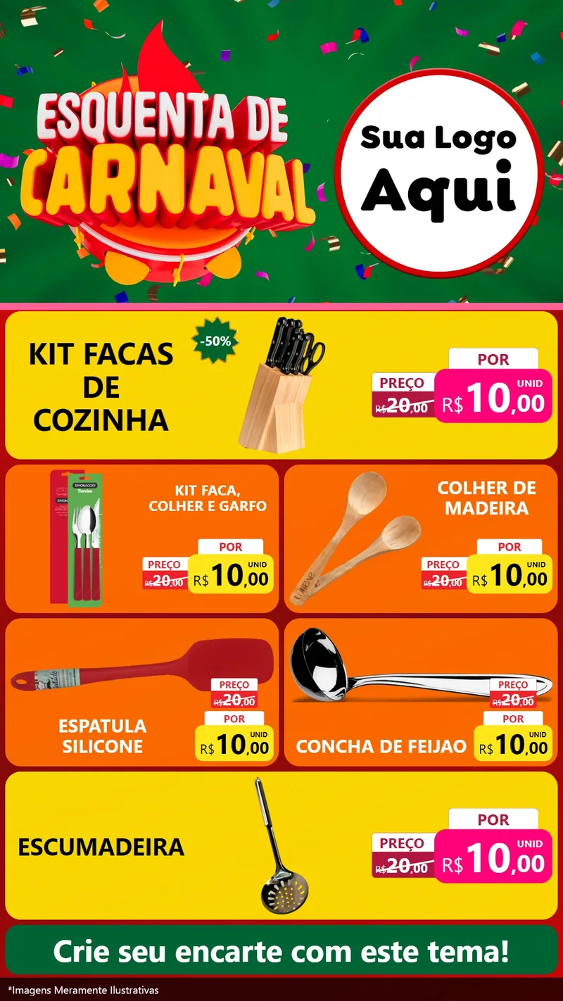 Modelo de TV para TV Vertical com o tema Esquenta de Carnaval para Utilidades Domésticas