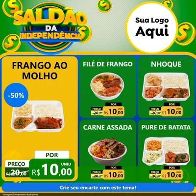 Modelo de Rede Social para Feed Facebook com o tema Saldão da Indepêndencia para Restaurante