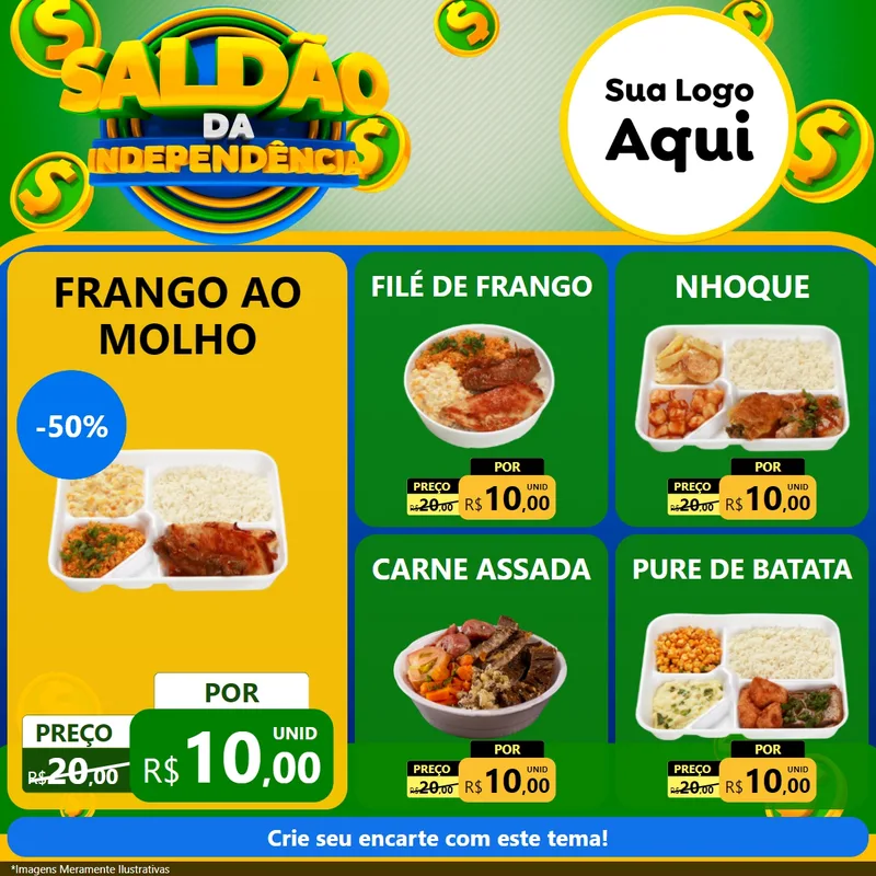 Modelo de Rede Social para Feed Facebook com o tema Saldão da Indepêndencia para Restaurante