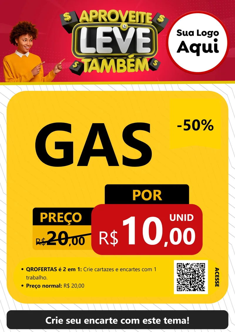 Modelo de Cartaz para Cartaz A4 Vertical com o tema Aproveite e Leve Também para Água e gás