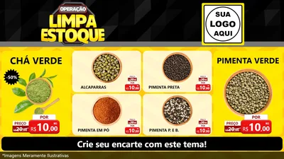 Modelo de TV para TV Horizontal com o tema Operação Limpa Estoque para Produtos Naturais