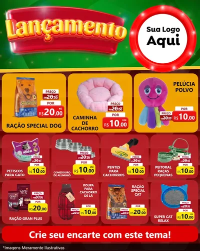 Modelo de Rede Social para Feed Instagram com o tema Lançamento para Pet Shop