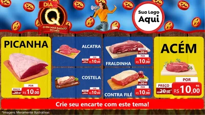 Modelo de TV para TV Horizontal com o tema Dia Q - O Dia Mais Barato Do Mês para Açougue