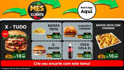 Modelo de TV para TV Horizontal com o tema Mês do Cliente para Hamburgueria