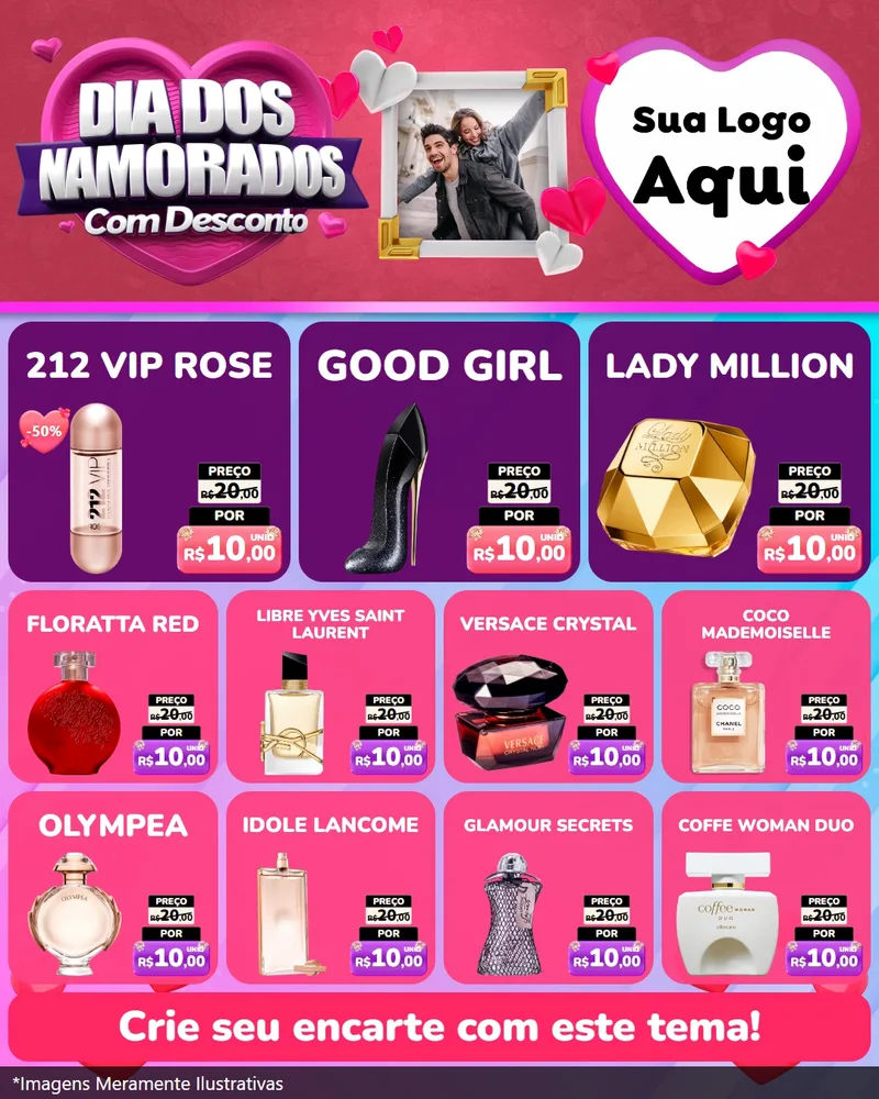 Modelo de Rede Social para Feed Instagram com o tema Dia Dos Namorados Com Desconto para Perfumes