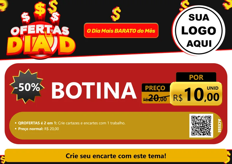 Modelo de Cartaz para Cartaz A4 Horizontal com o tema Ofertas Dia D para Agropecuária