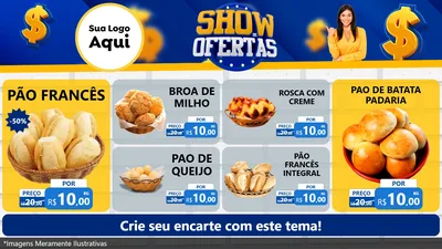 Modelo de TV para TV Horizontal com o tema Show de Ofertas para Padaria