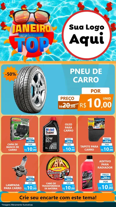Modelo de Rede Social para Stories com o tema Janeiro Top para Auto peças
