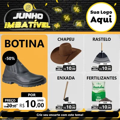 Modelo de Rede Social para Feed Facebook com o tema Junho Imbatível para Agropecuária