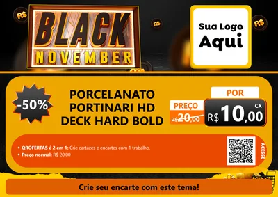Modelo de Cartaz para Cartaz A4 Horizontal com o tema Black November para Pisos e revestimentos