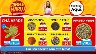 Modelo de TV para TV Horizontal com o tema Comece Março Economizando para Produtos Naturais