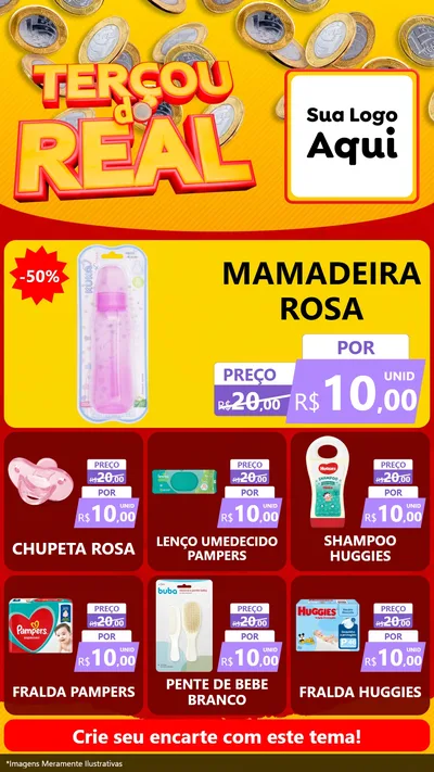 Modelo de Rede Social para Stories com o tema Terçou do Real para Bebês