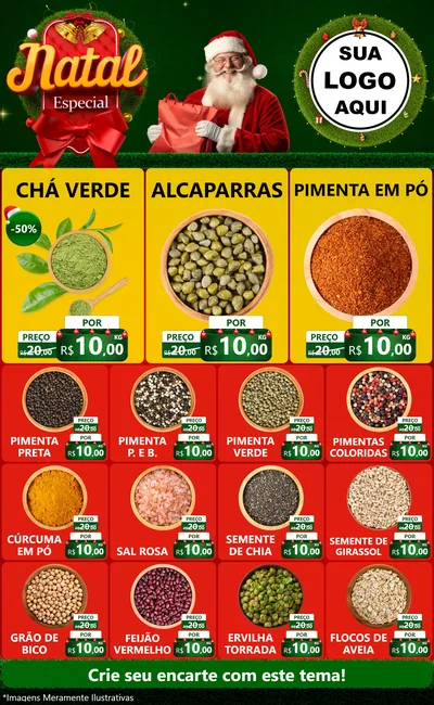 Modelo de Encarte para Encarte Grande com o tema Natal Especial para Produtos Naturais