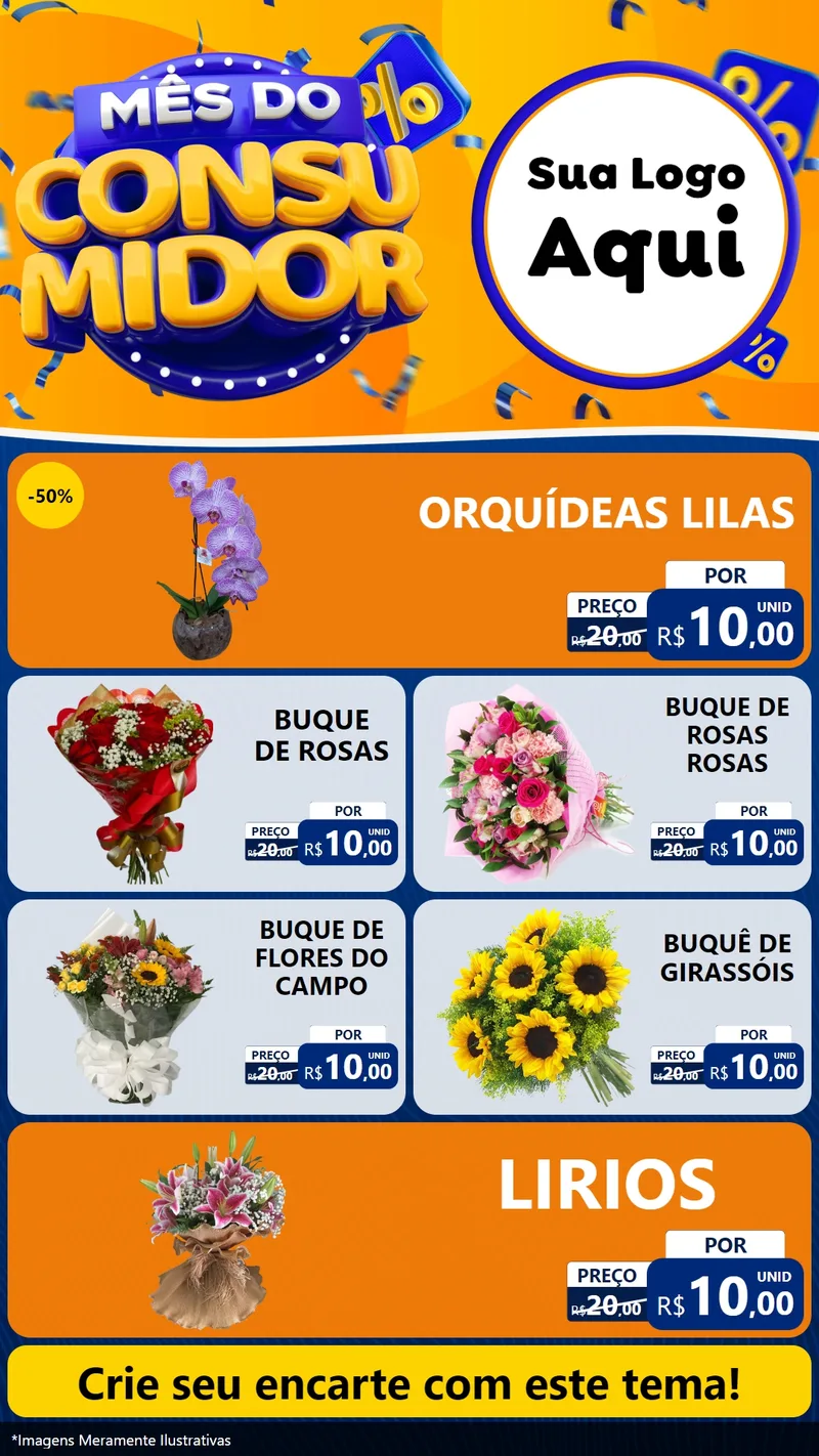 Modelo de TV para TV Vertical com o tema Mês do Consumidor para Floricultura e jardim