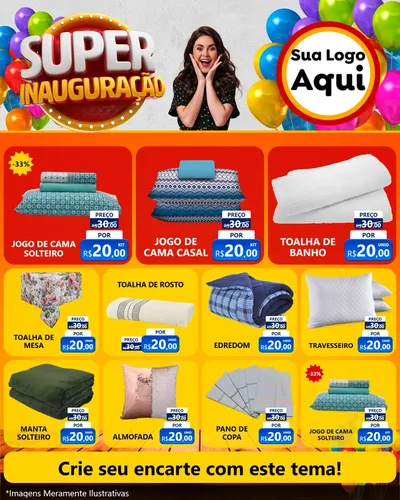 Modelo de Rede Social para Feed Instagram com o tema Super Inauguração para Cama, Mesa e Banho