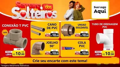 Modelo de TV para TV Horizontal com o tema Semana dos Solteiros para Tubos e conexões