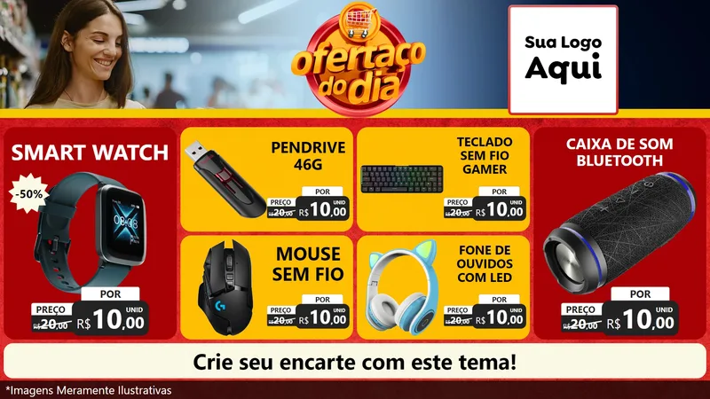 Modelo de TV para TV Horizontal com o tema Ofertaço Do Dia para Informática