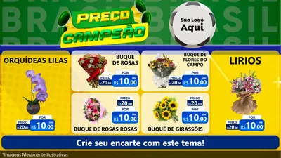 Modelo de TV para TV Horizontal com o tema Preço Campeão - Copa para Floricultura e jardim