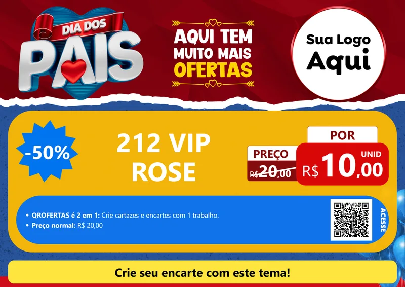 Modelo de Cartaz para Cartaz A4 Horizontal com o tema Dia dos Pais para Perfumes