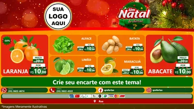 Modelo de TV para TV Horizontal com o tema Um Natal de Ofertas para Hortifrúti