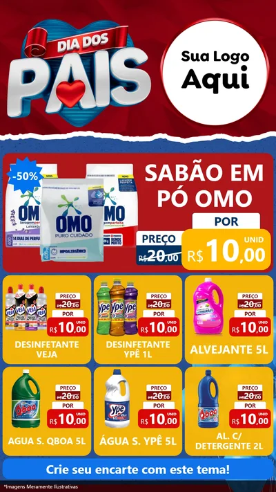 Modelo de Rede Social para Stories com o tema Dia dos Pais para Produtos de Limpeza
